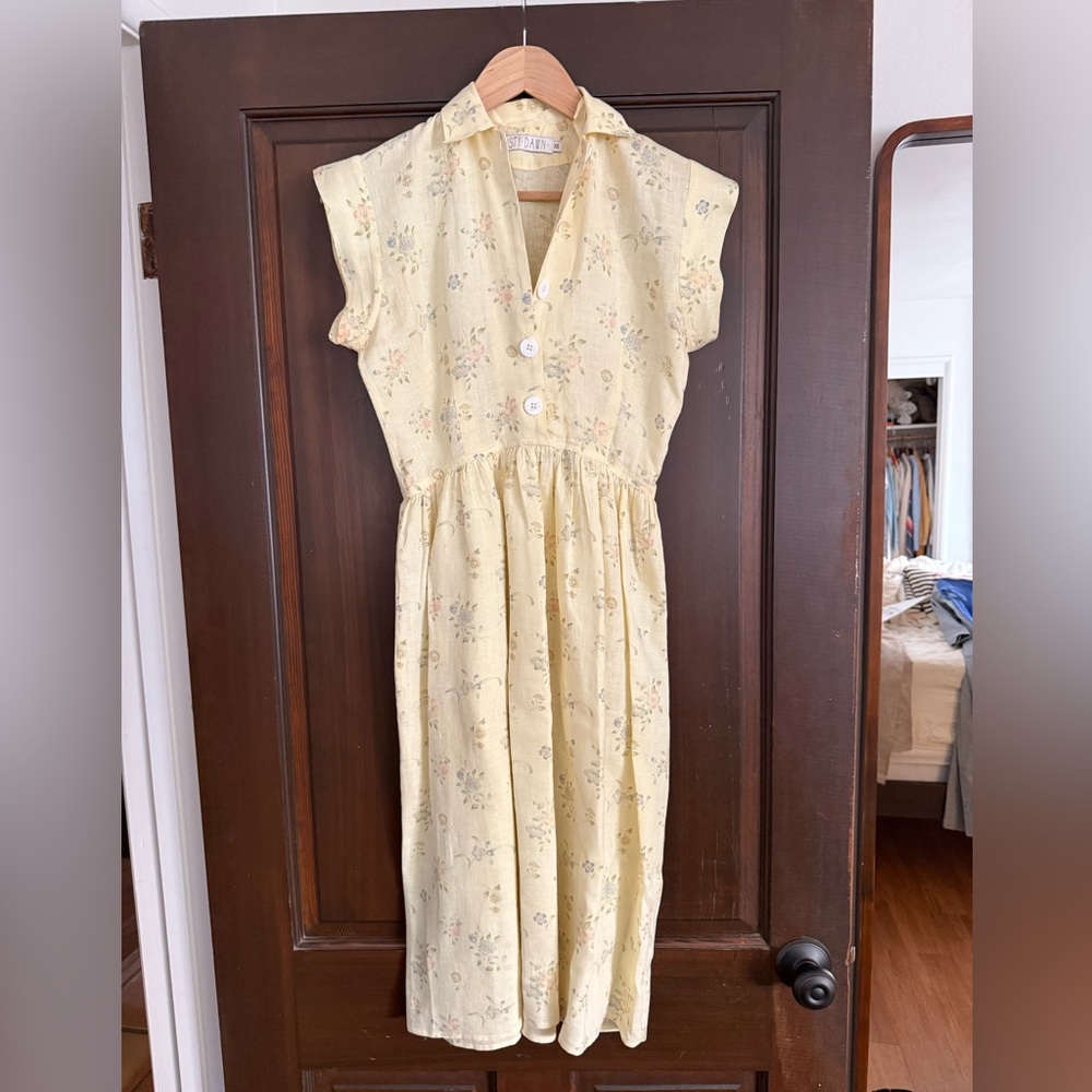 Christy Dawn Light Yellow Floral Dress